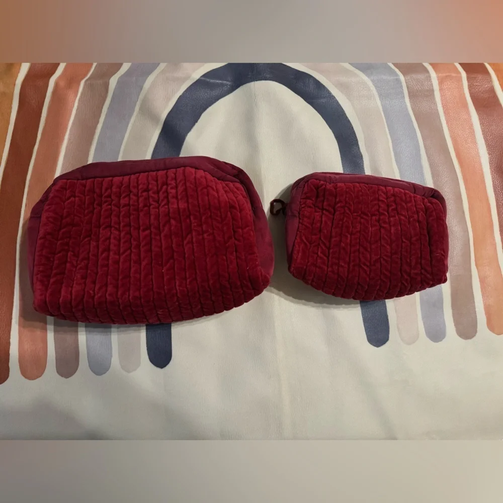 Pottery Barn velvet make up bag